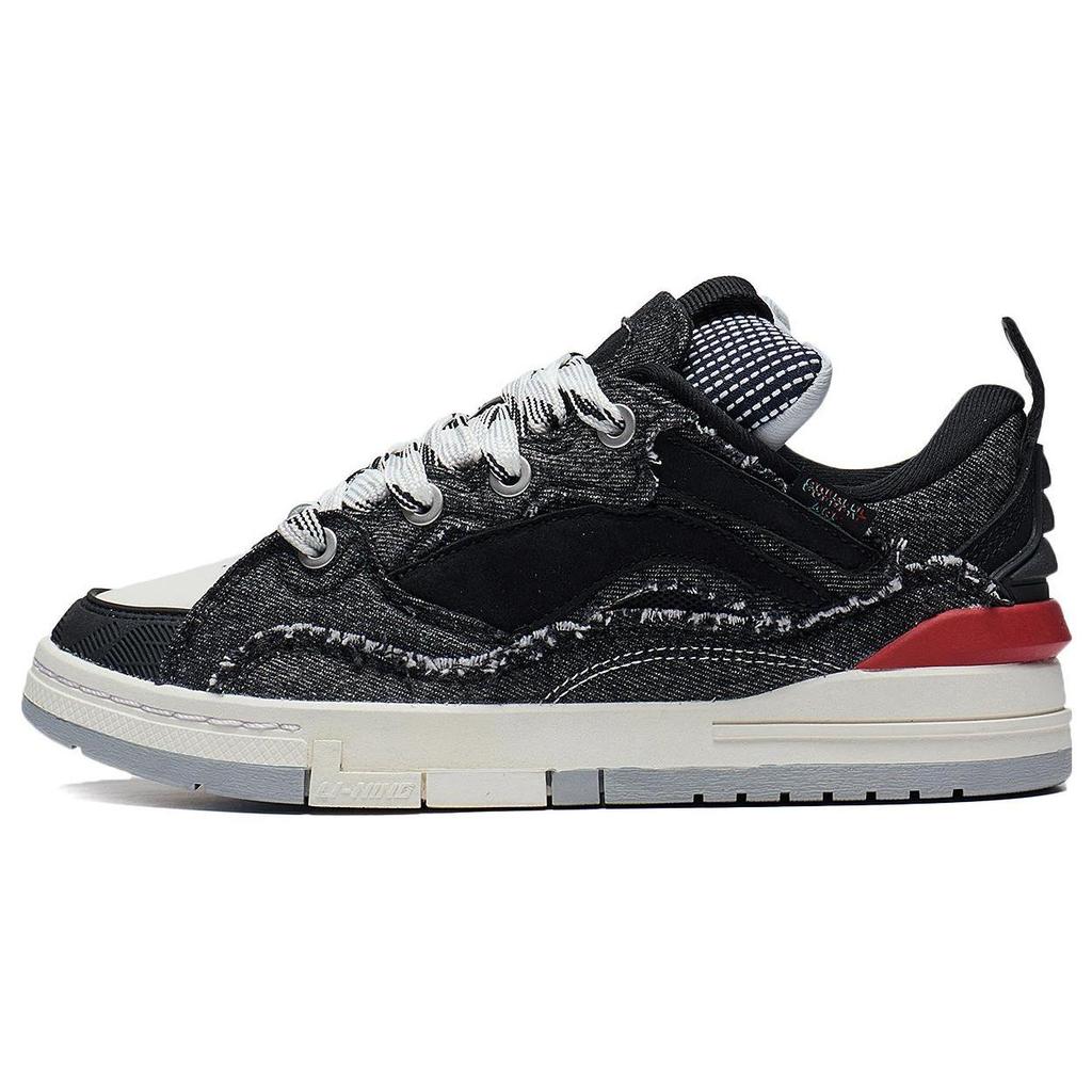 Li Ning Wave Golden Wear Resistant And Lightweight Low Top Skateboard Shoes Women's Black AECS074-9