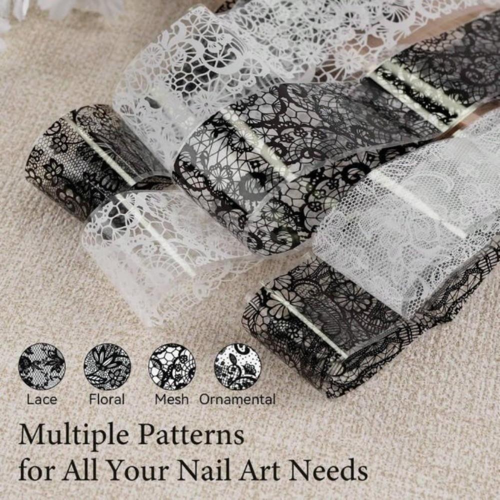Leopard Print Nail Stickers Lace Design Nail Decals Fashion Nail Decorations  Nail Decoration