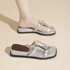 Retro Wedge Heel Sandals Women's Shoes and Slippers New One-shoulder Slippers