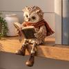 Уникальный подарок на новоселье для книголюбов Фигурка Совы-Читателя, Креативная Статуэтка в Очках, Шарфе, Сапогах И с Открытой Книгой, Подарки для Любителей Книг Рождество