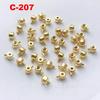 14K Goldplattierte Kupfer-Quetschperlen-Abdeckungen und Schnappverschlüsse für DIY-Schmuck
