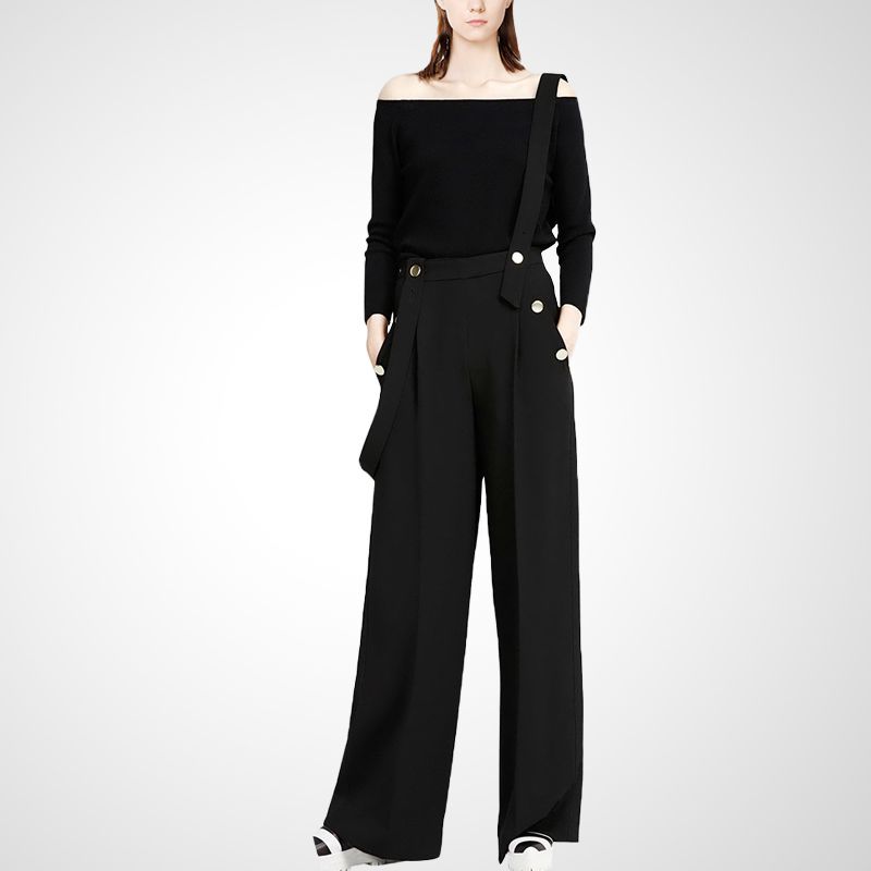 

Women s Black Clothing Autumn and Winter Slimming Graceful and Fashionable Bootcut Trousers Black XL