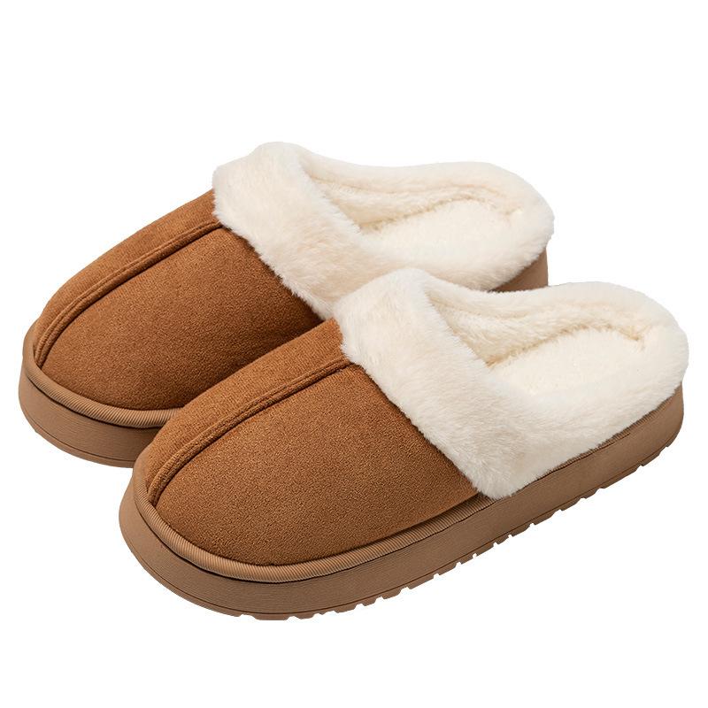 Women's High-Top Cotton Slippers, Winter Non-Slip Indoor/Outdoor, Thick Plush, Full-Wrap, Casual Warm Shoes