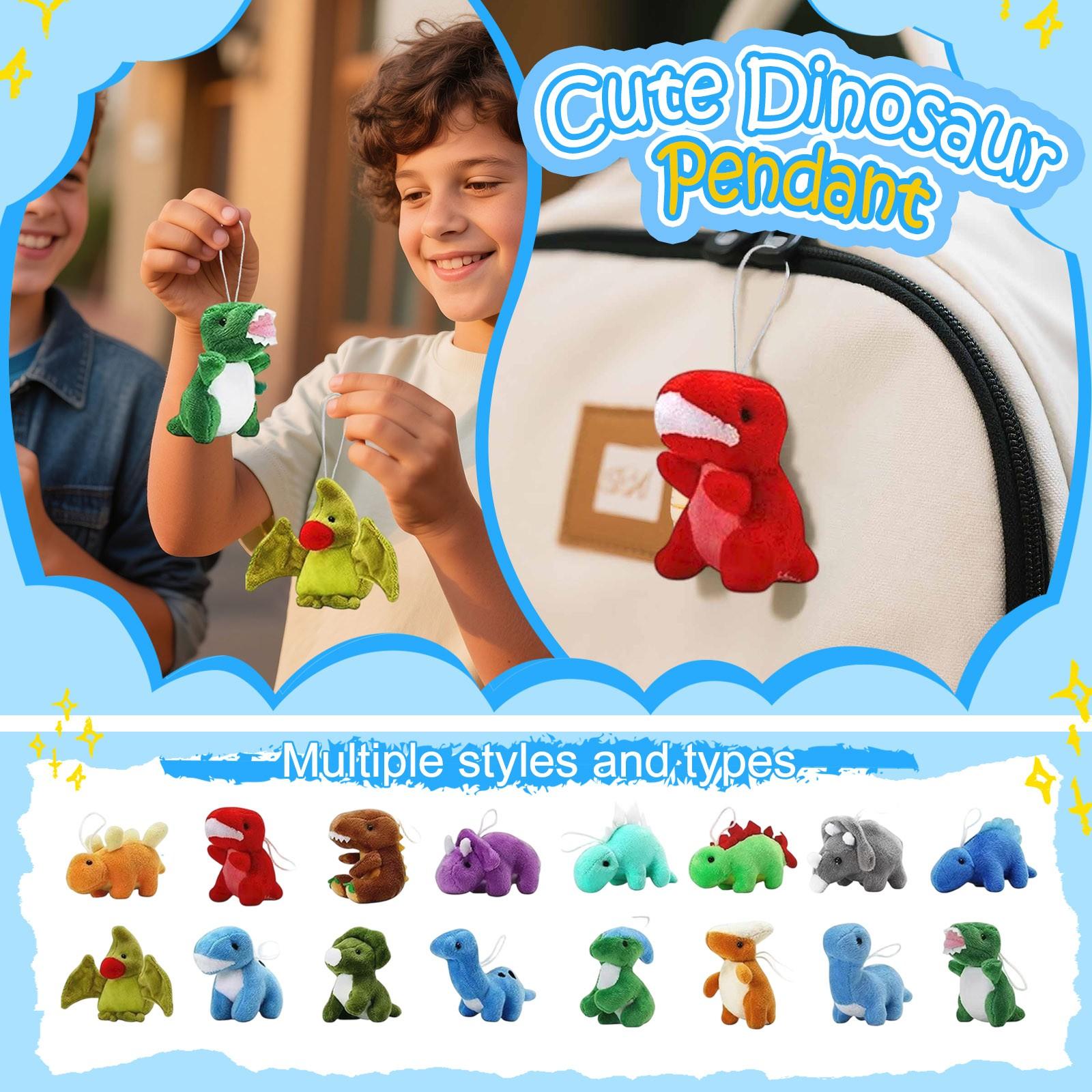 

1 Set Of 16 Cute Plush Toy Keychains One Size