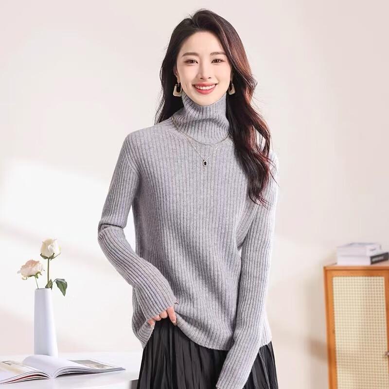 

Firstview Women s Classic 98% Wool Long-Sleeve Turtleneck Sweater S