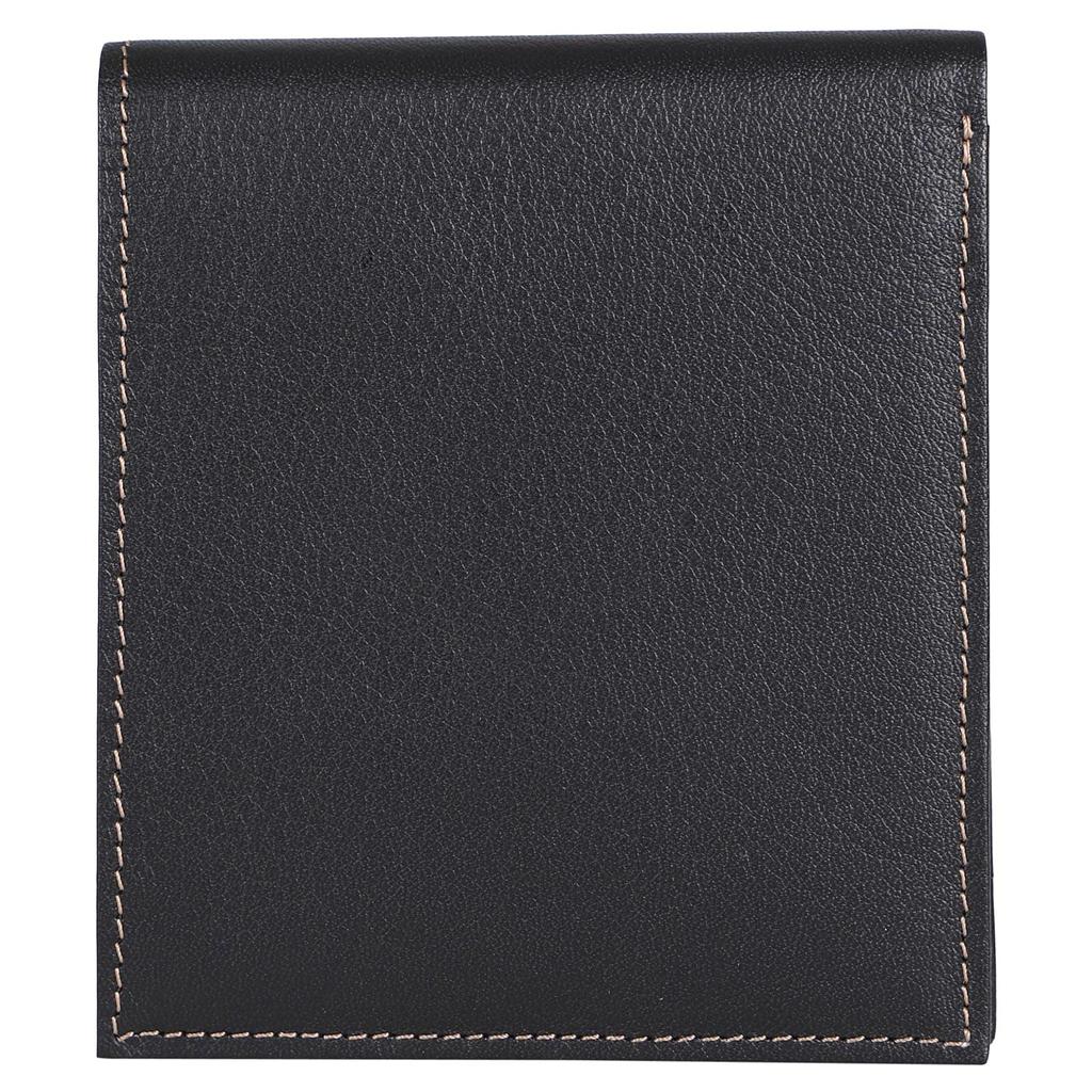 GOLD PFEIL OXFORD Men's Bifold Wallet In Genuine Leather, Black and Burgundy, GP10518 (Burgundy)