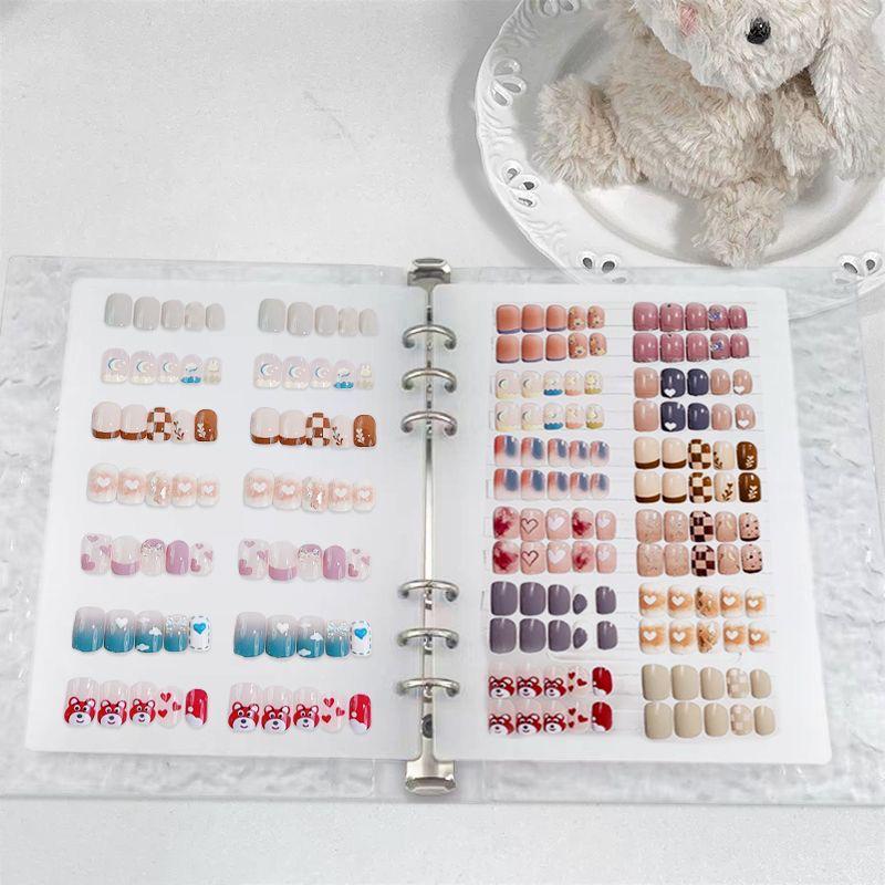 Frosted Nail Tip Display Album with Dustproof Storage Box