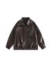 European and American street trend leather jacket men's tide ruffian handsome pilot PU leather jacket couple coat