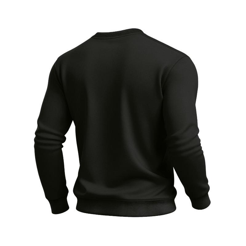Men's Trendy Round Neck Sweatshirt With Small Puppy Print, Valentine's Day Or New Year Gift.