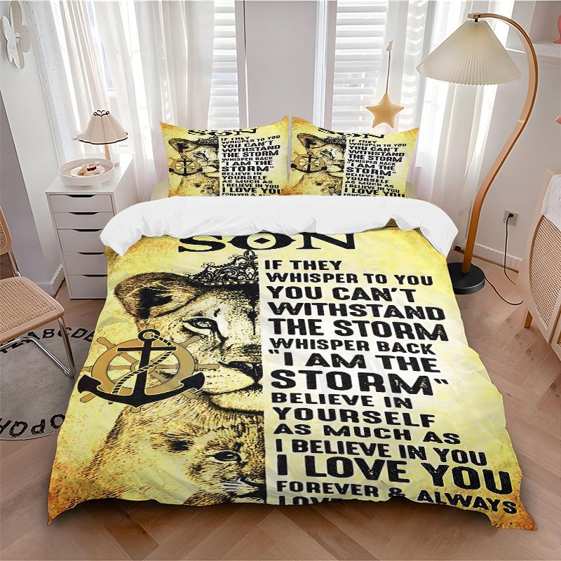 3pcs Empowering Lioness Bedding Set - Includes 1 Quilt Cover and 2 Pillowcases, Comfortable Bedding with Stylish Design for Bedroom, Machine