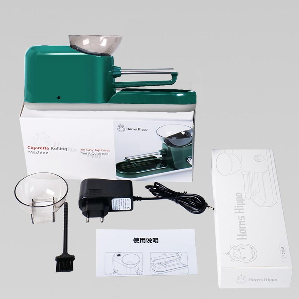Metal Electric Cigarette Rolling Machine Injector Men Gifts Green