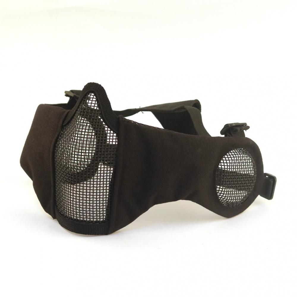 Nouveau Masque Tactique Respirant en Maille d'Acier V14 Demi-Visage pour Wargame CS Entraînement au Combat en Extérieur