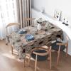 Vintage Printed TableclothFloral Design Dining Room Decoration Linen Cloth for Home Kitchen Decor Beige Brown Color Scheme (160x