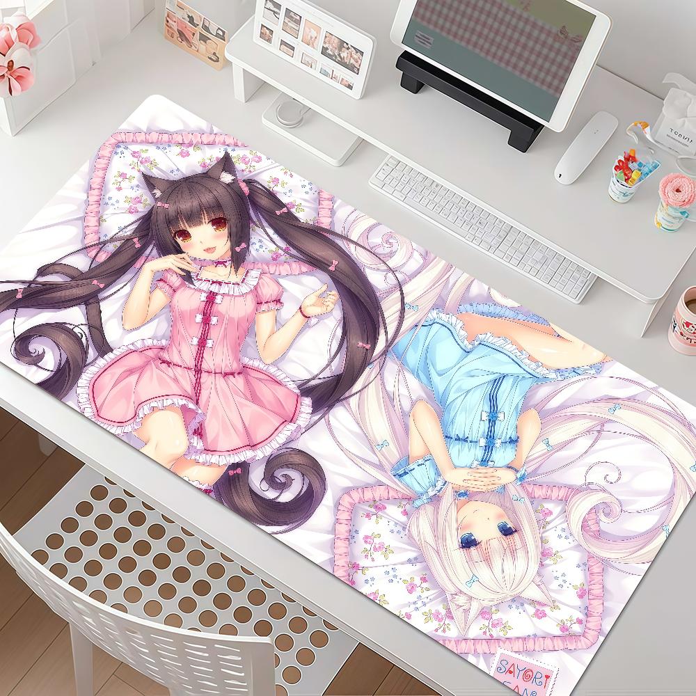 Beautiful Girl Anime N-Nekopara Mouse Pad Anti Slip Rubber Edge Locked Thickened Laptop Gaming Desk Mat