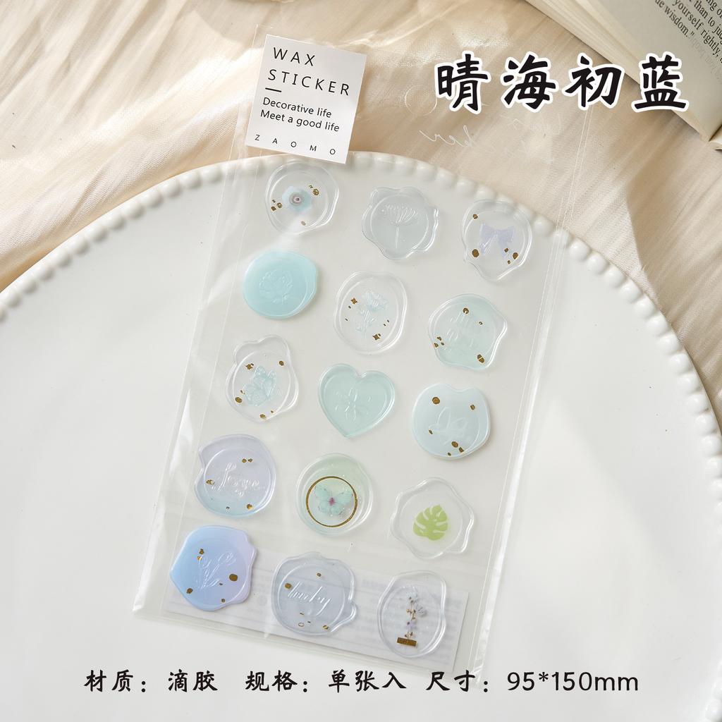 1pc Epoxy Stamp Stickers, Fresh Style Hand Account Wax Seal Stickers, Cute Sealing Stickers for Decoration