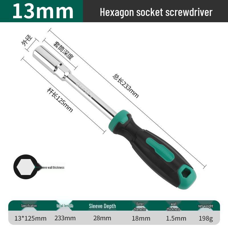 Green Forest 8-in-1 Hex Socket Screwdriver Set with Strong Magnetic 7mm Bit