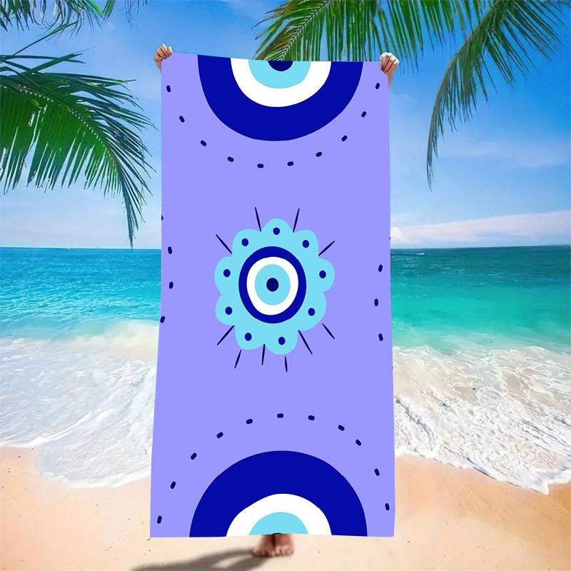 Boho Mystic Evil Eye Hamsa Hand Microfiber Beach Towel Oversized Extra Large Aesthetic Pink Protection Pool Blanket for Women