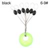 60Pcs(10 Groups) 6-20# Oval Luminous Space Beans Stopper Carp Line Stopper High Concentricity Rubber Float Catfish Flotador