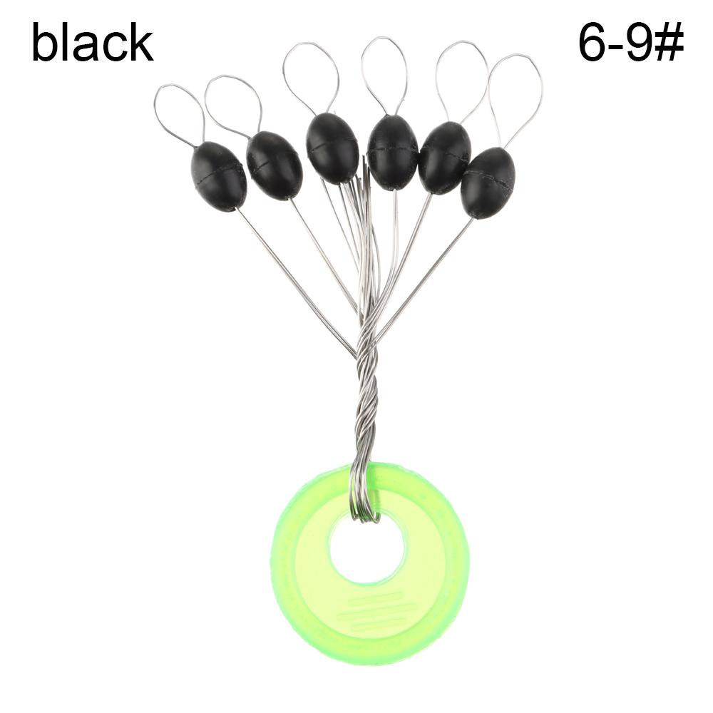 60Pcs(10 Groups) 6-20# Oval Luminous Space Beans Stopper Carp Line Stopper High Concentricity Rubber Float Catfish Flotador