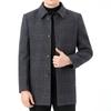 Down-lined woolen coat men's mid-length winter thickened plaid double-sided woolen cashmere coat woolen coat