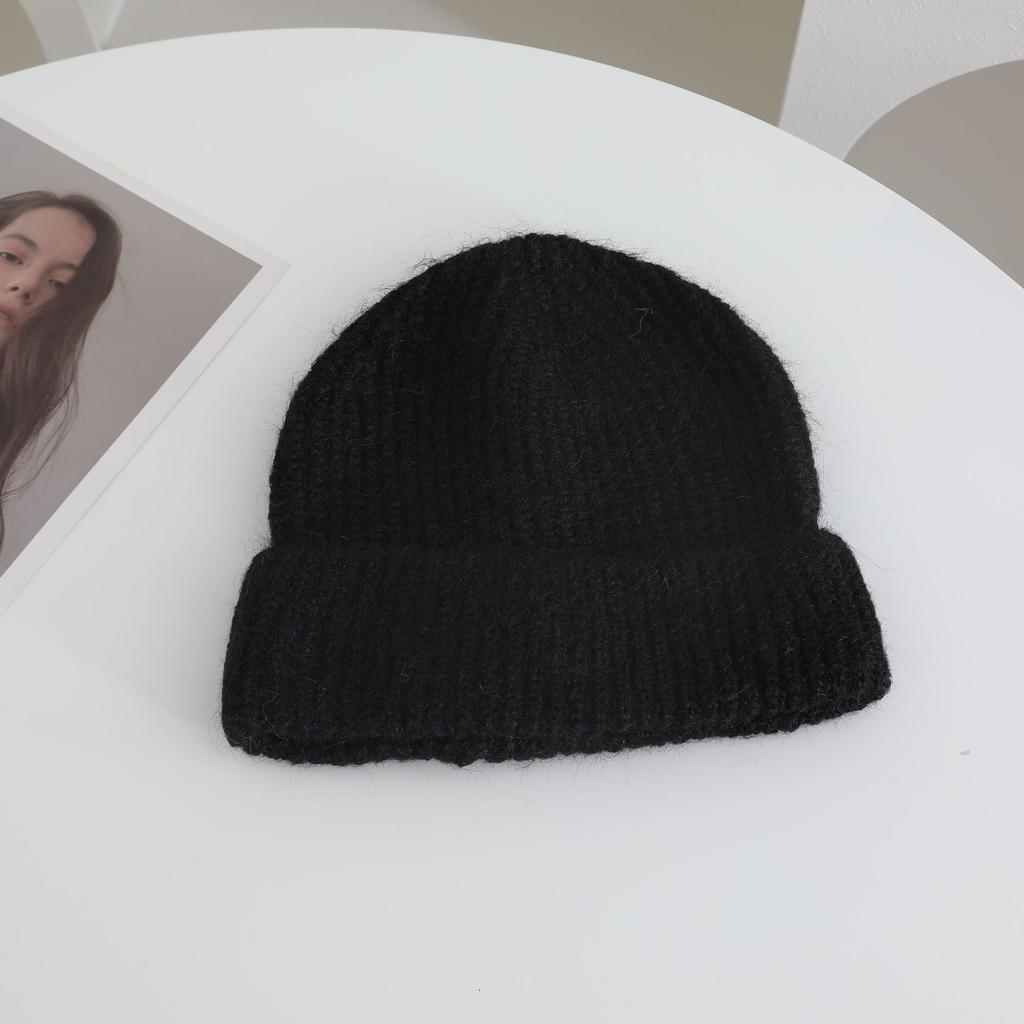 Metal Label Simple Knitted Hat for Women In Autumn and Winter New Warm and Thickened Cold Hat To Show Face and Protect Your Face
