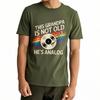 Top Tees Plus Size Tshirt Soft For Him Round Neck Tshirt Daily Wear This Grandpa Is Not Old Hes Analog Minimalist For Her Tops