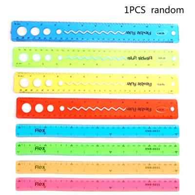 Transparentes, buntes Lineal mit metrischen Zoll-Skalen, flexibles PVC-Lineal für Teenager, Erwachsene, Schule, Büro, Mess- und Zeichenwerkzeuge