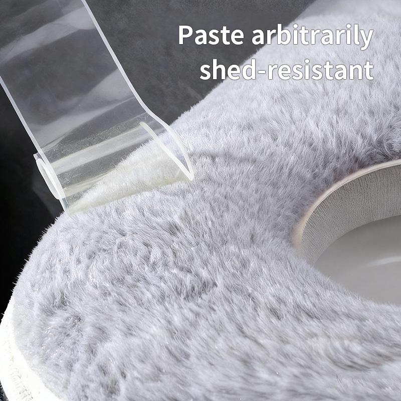 Winter Home Use Plush Toilet Seat Cushion, Zipper Design, Thickened Skin-Friendly, Bathroom Comfortable Toilet Seat Cover