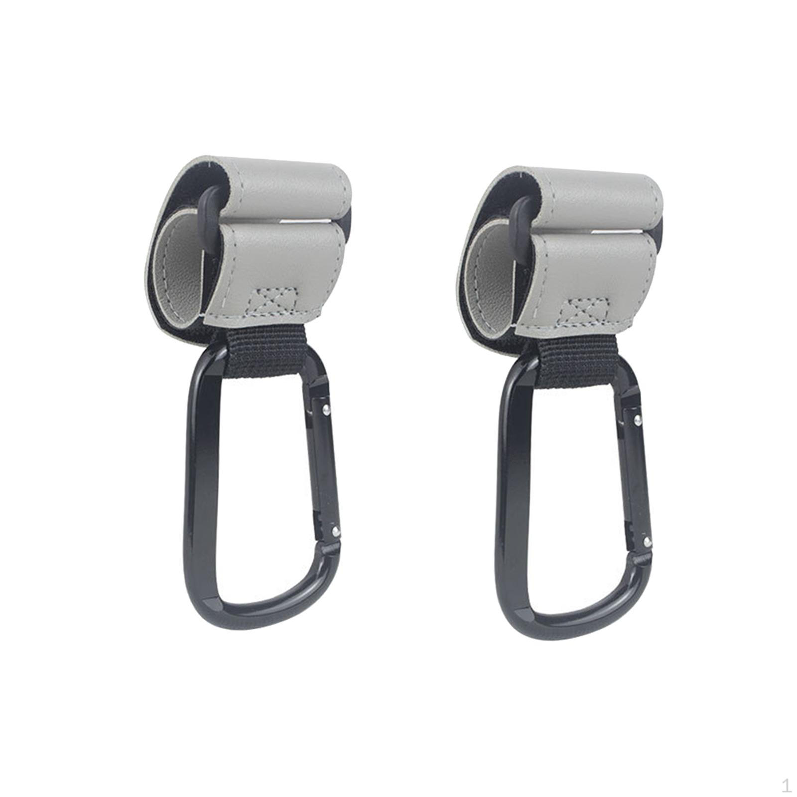 

2 Pack Baby Stroller Clips for Bags, Universal Carabiner Hooks Pushchairs And Bicycles Gray