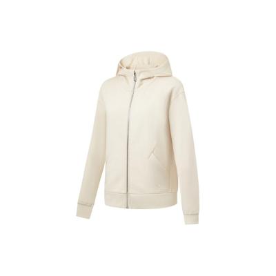 Fitness Series Solid Color Zip-Up Hoodie Women Hoodies Gravel-Gray AWDU112-1
