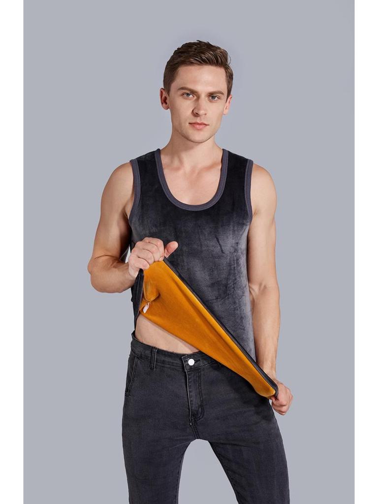 Men's Winter Fleece-Lined Vest & Base Layer Set