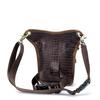 Head Layer Cowhide Men's Motorcycle Leg Bag European American Retro Crocodile Pattern Genuine Leather Riding Waist Hanging