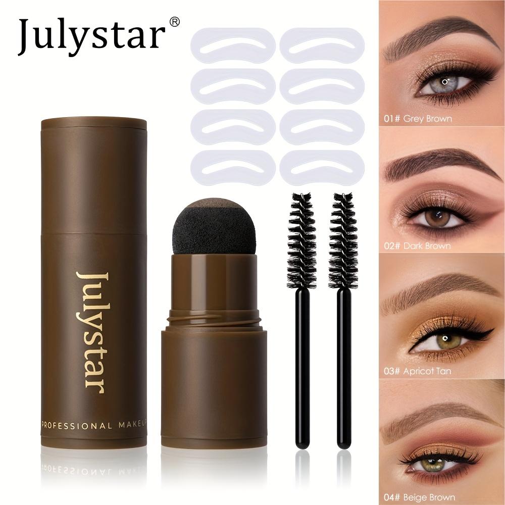 Eyebrow Definer Powder Stamp Makeup with 8 Reusable Stencils Long Lasting Hairline Shadow Powder Hair Chalk Hair Fluffy Powder