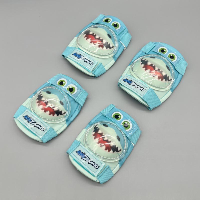 

Blue Shark Kids Skating & Biking Protective Gear Set: Knee Pads, Skateboard, Ice Skates, Balance Bike Protection Size S (3-7 years)
