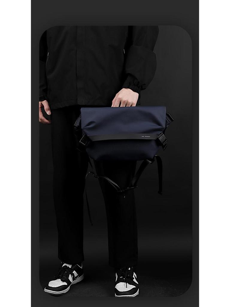 WEPOWER Versatile Men's Casual Single Shoulder Crossbody Backpack - Trendy Small Square Chest Bag