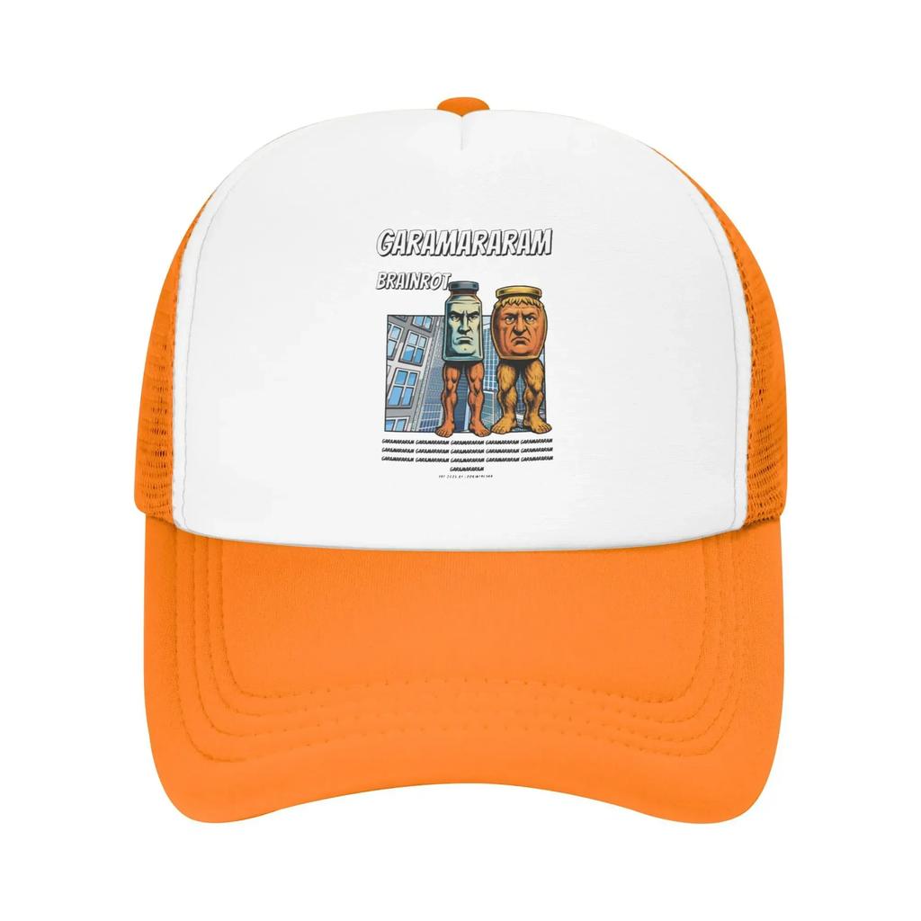Zabawne Garamararam Styl Komiksowy z lat 90. Włoskie Brainrot Niestandardowe Siatkowe Czapki Baseballowe Damskie Męskie Kapelusz Przeciwsłoneczny na Plażę Chłopiec Hip Hop Czapka Truckerka