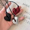 Korean Reinna Irregular Heart Pendant Adjustable Necklace - Stainless Steel Chain
