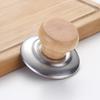 1PC Stainless Steel Pot Cap Handle Solid Wood Single Hole Pot Button Top Bead Cooker Fittings Home Kitchen