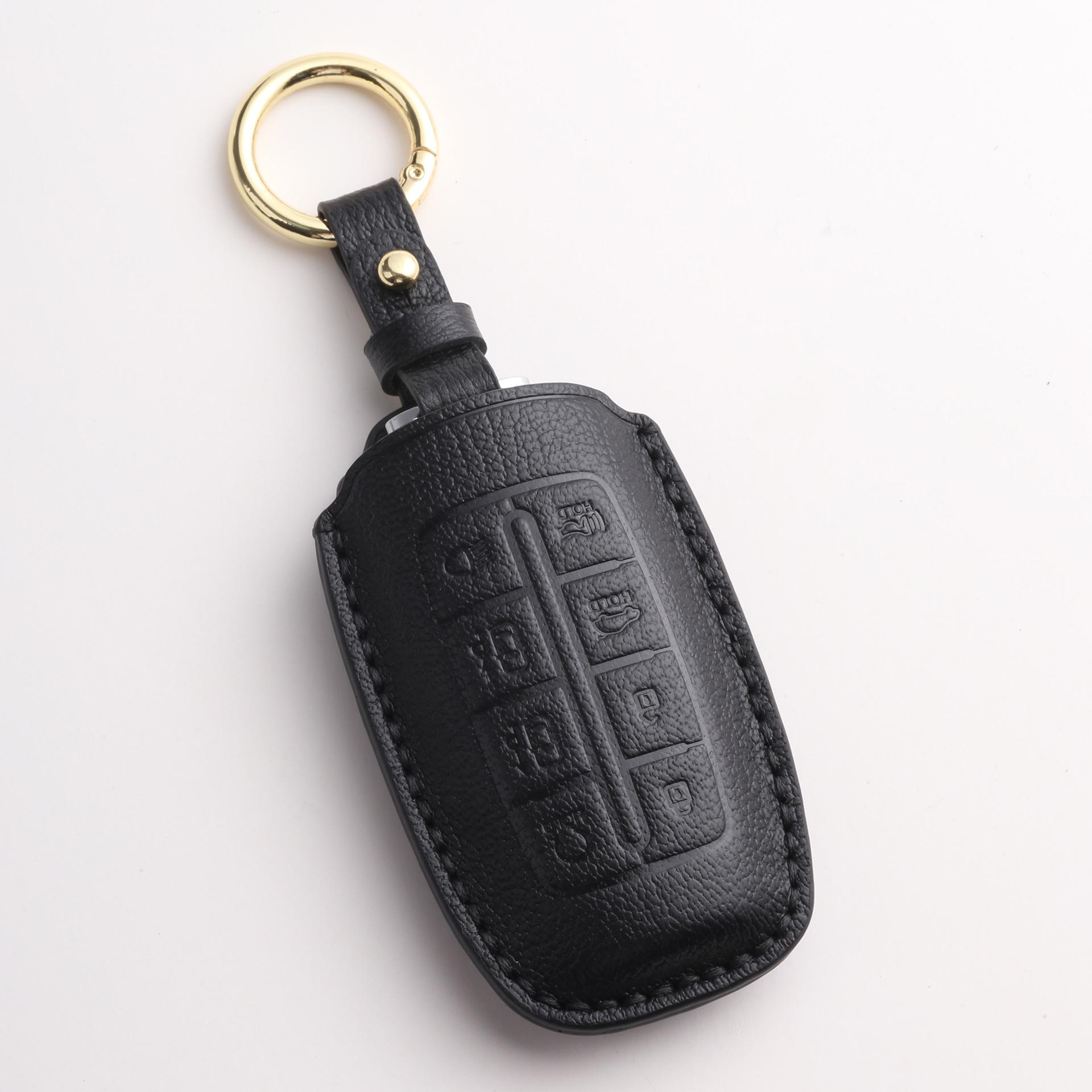 

Индивидуальный корейский чехол для ключа автомобиля для Lawns Genesis Чехол для ключа Кожаный чехол для ключа чёрный