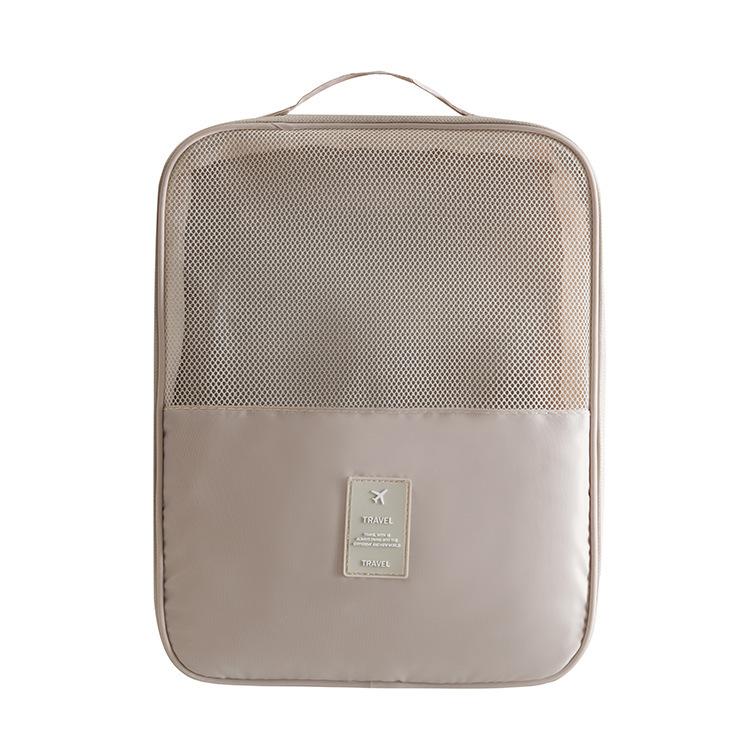 

Double Layer Shoes Storage Bag Breathable Mesh with Pocket Travel Shoe Bag Hanging Space-saving Shoes Packaging Pouch Underwear слонова кістка