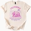 California Bear Graphic T Shirt The Golden State Est 1850 Nature Landscape Wildflower Tee California Poppy Art Casual Shirt