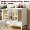 Buffet - HOMCOM - 2 portes, 2 tiroirs et étagère réglable, pieds en bois de caoutchouc - style nordique - 80 x 40 x 86 cm - blanc