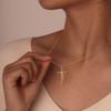 Custom Name Necklace Stainless Steel Personalized Full-gloss Flat Cross English Pendant Necklaces For Women Jewelry Gift
