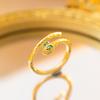 Exquisite super flash zircon ring for girls, light luxury, high-end sense opening adjustable ring, simple real gold electroplating