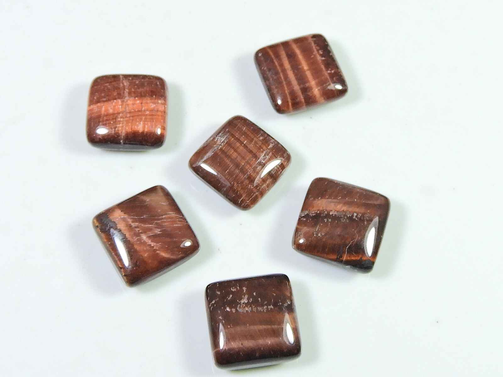 

33Cts. AAA Red Tiger Eye Octagon Cabochon Loose Gemstone 6Pcs Lot 11X11MM RQ-2031