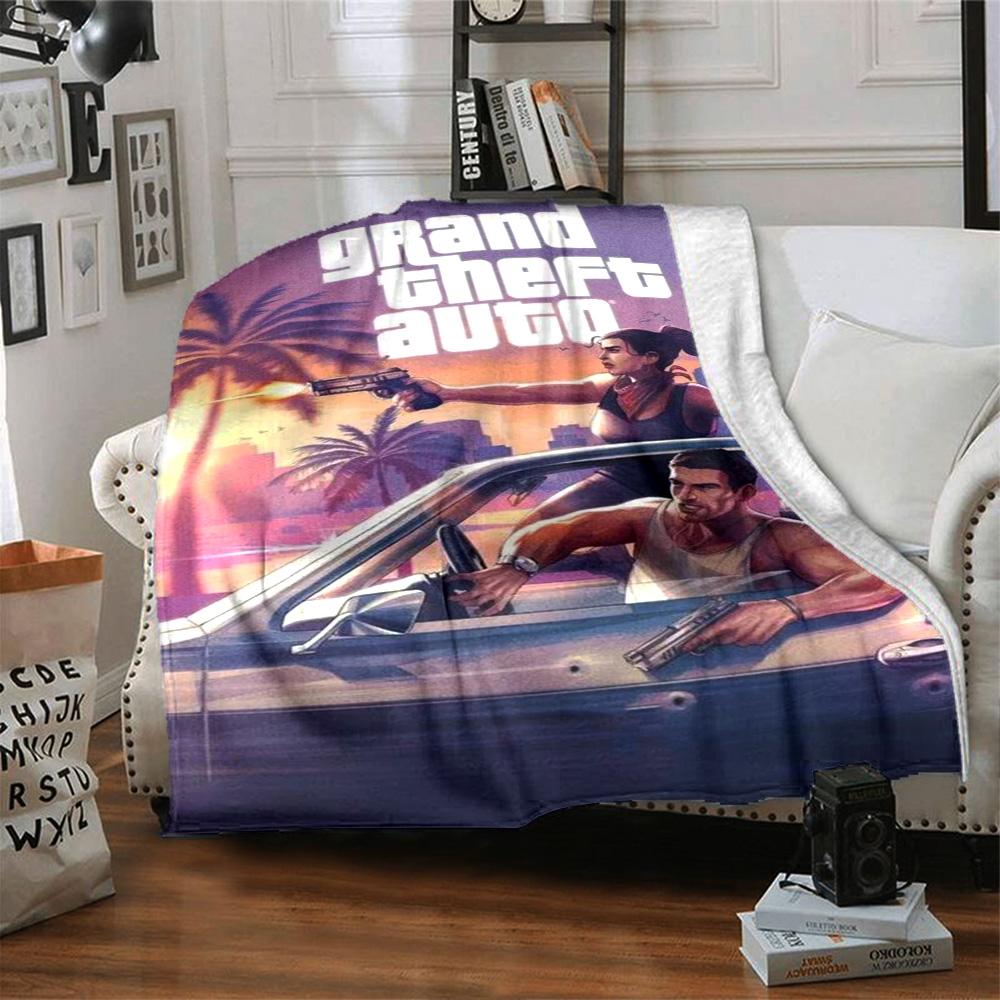 Gta Blanket Comfortable Perfect for Chair Livingroom Picnics for All Seasons Warmthful Decor Birthday Christmas Gift Blanket
