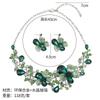 Flower Necklace And Earrings Set - Bridal Dress Accessory For Bridesmaid At Wedding Banquet