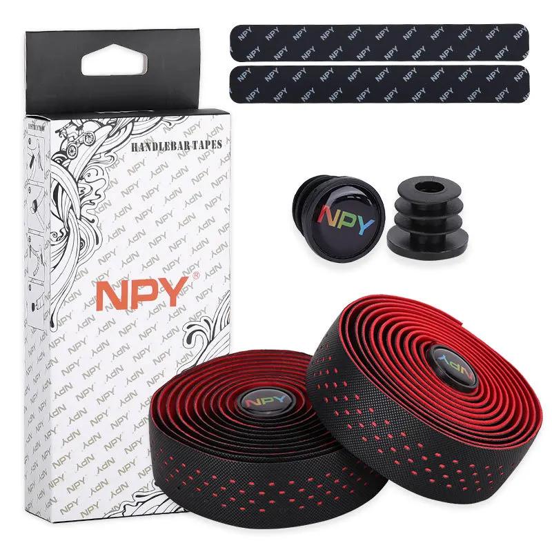 Road Bike Bar Tape Breathable Bicycle Bar Tape EVA/PU Anti-Skid Shock Absorber Bike Wrap Tape with 1 Pair Bar Plugs