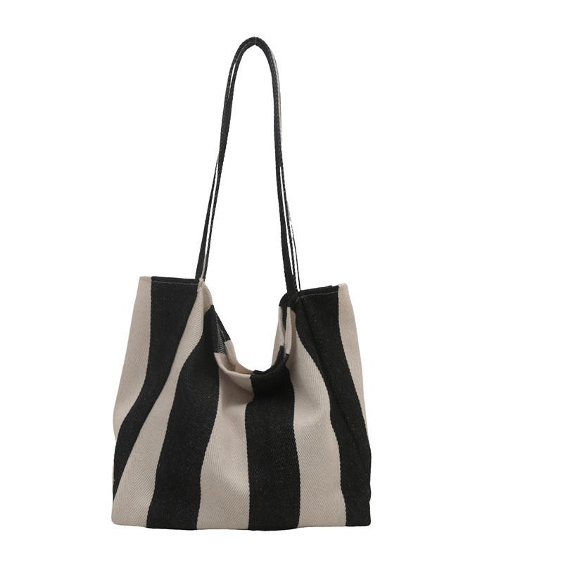 Chic Retro Korean Style Handbag Large Color Block Shoulder Bag For Women чёрный