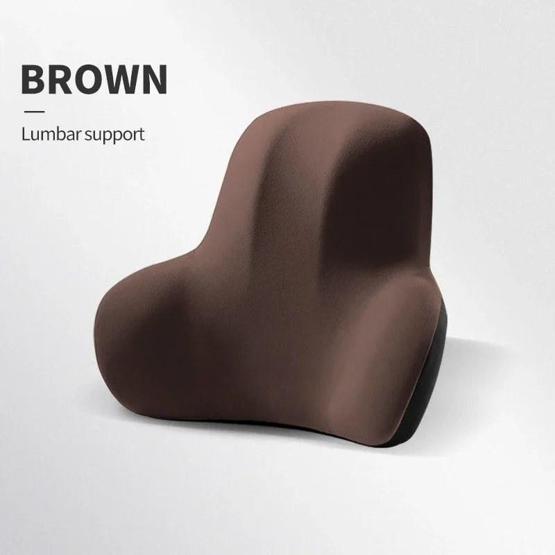 Car Neck Cushion Memory Foam Protective Lumbar Back Support Breathable Universal Car Headrest Pillow Car Supplies